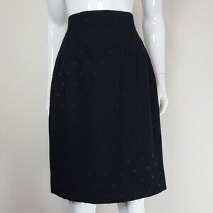 Vintage 90's Michelle Stuart Black Polkadot Pencil Skirt